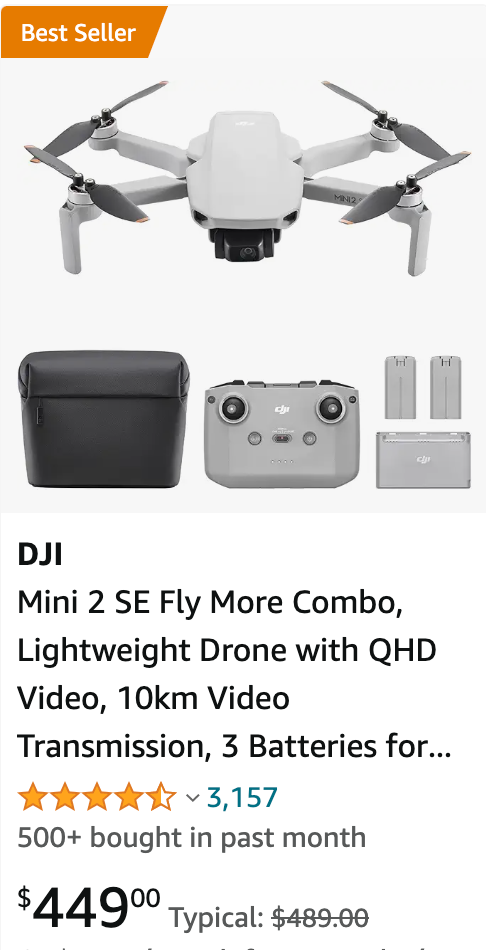 Best Mini Drones: DJI Mini 2 SE Combo